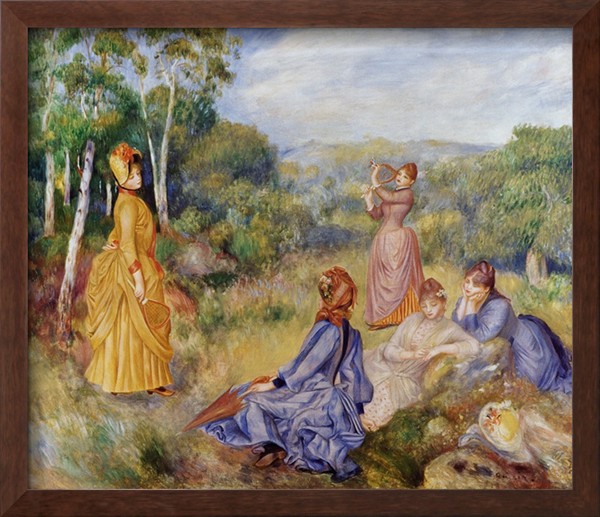 Girls Playing Battledore and Shuttlecock - Pierre Auguste Renoir Painting